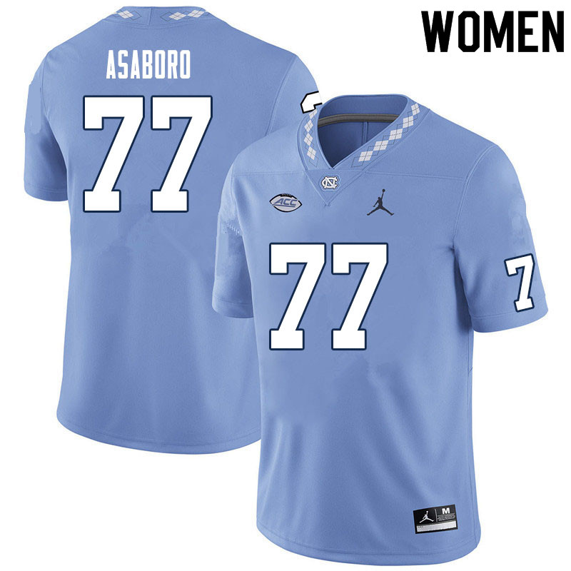 Women #77 Wisdom Asaboro North Carolina Tar Heels College Football Jerseys Sale-Carolina Blue